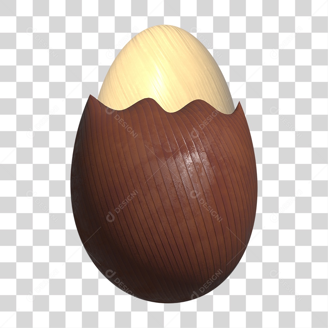 Elemento 3D Ovo de Páscoa Chocolates PNG Transparente