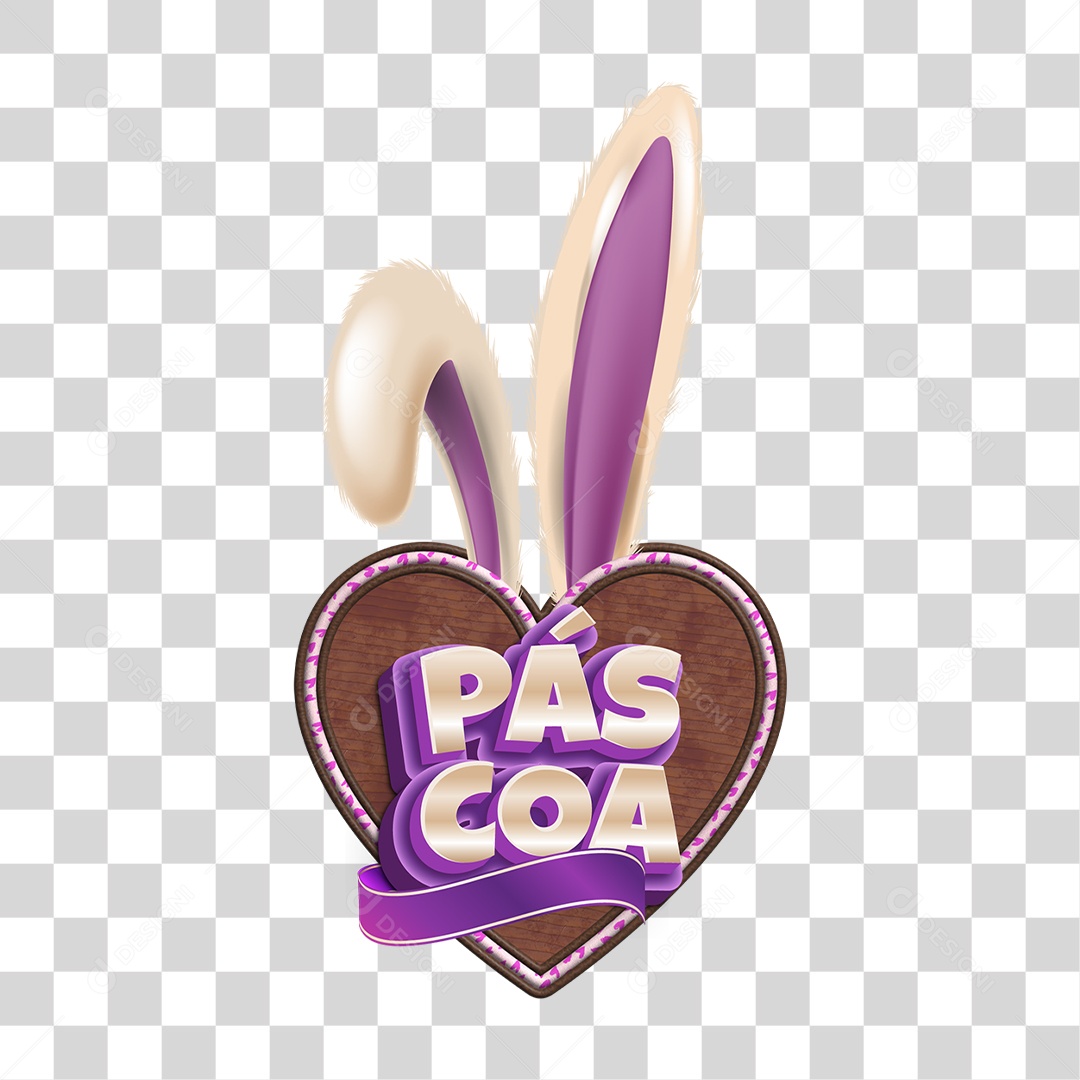 Selo 3D Páscoa PNG Transparente