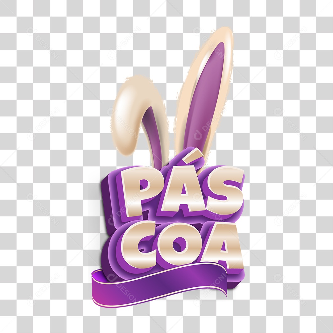 Selo 3D Páscoa PNG Transparente
