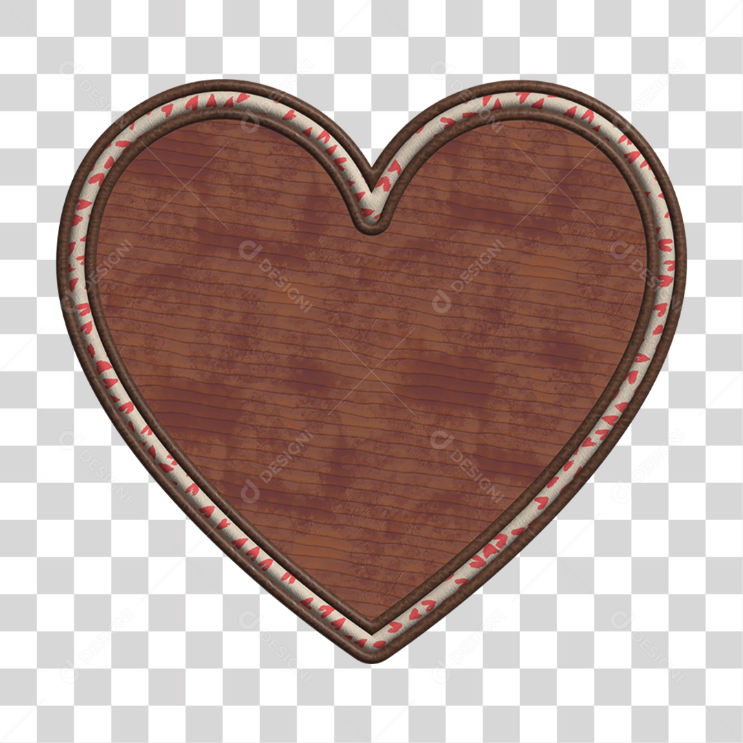 Elemento 3D Coração PNG Transparente