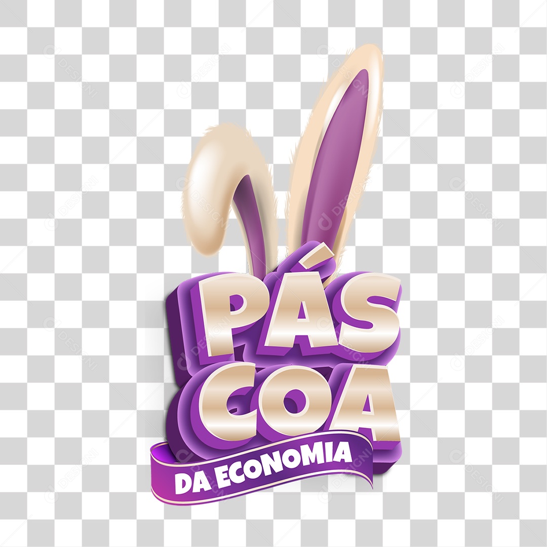 Selo 3D Páscoa da Economia PNG Transparente