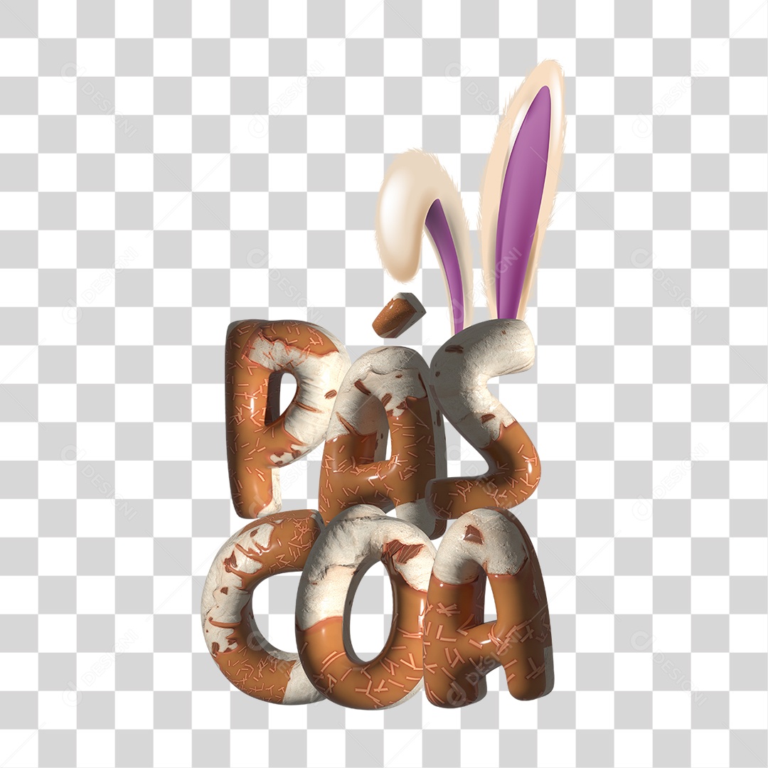 Selo 3D Páscoa PNG Transparente