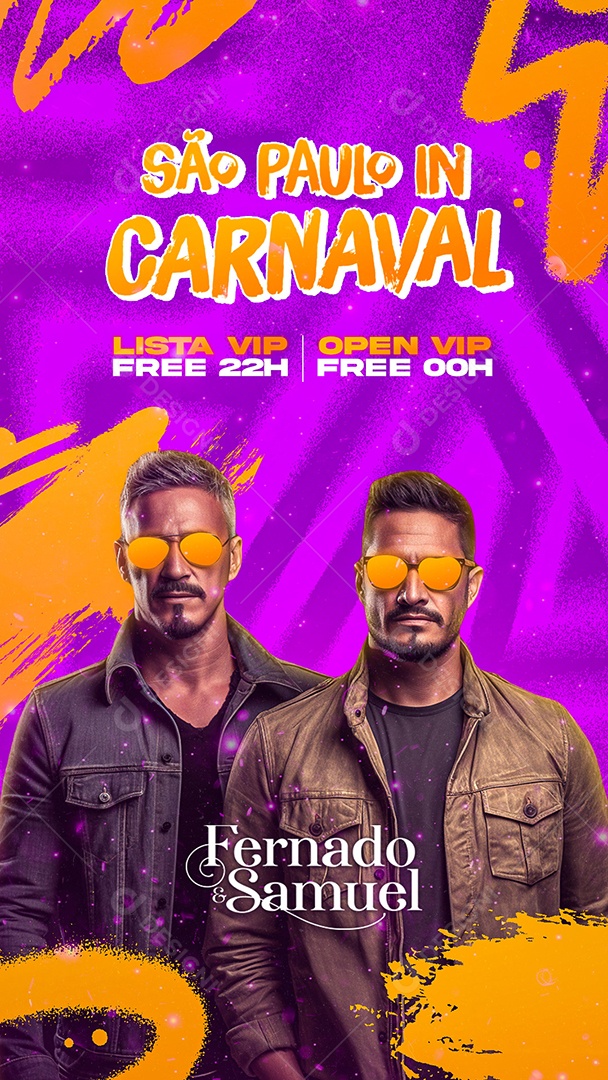 Story Flyer São Paulo In Carnaval Fernado & Samuel Social Media PSD Editável