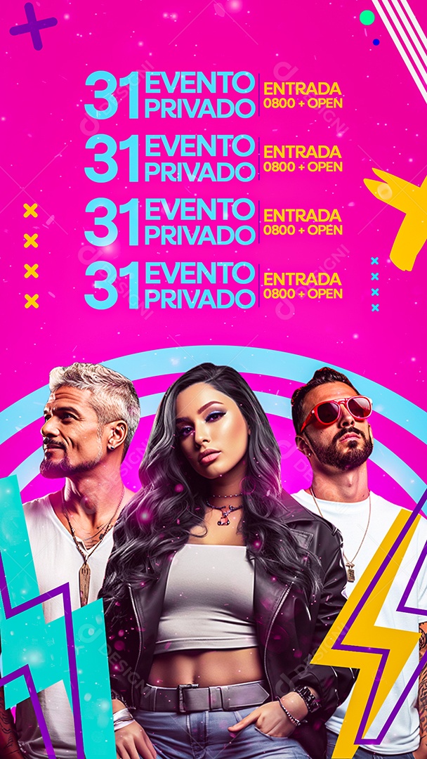 Story Flyer Carnaval Shows Evento Privado Social Media PSD Editável