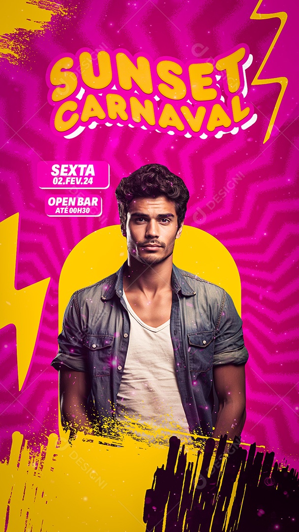 Story Flyer Sunset Carnaval Show Social Media PSD Editável