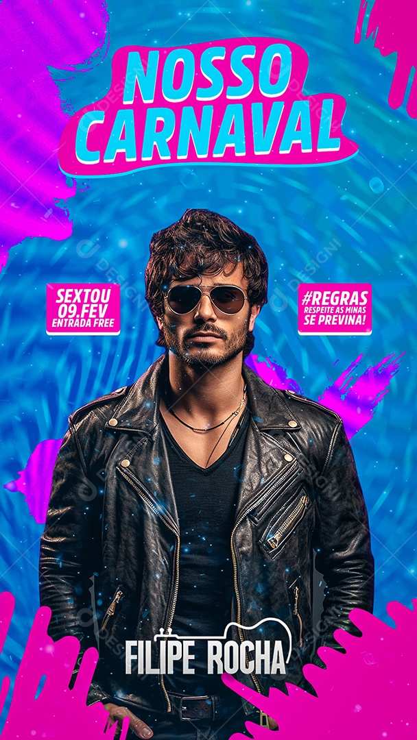 Story Flyer Nosso Carnaval Filipe Rocha Social Media PSD Editável