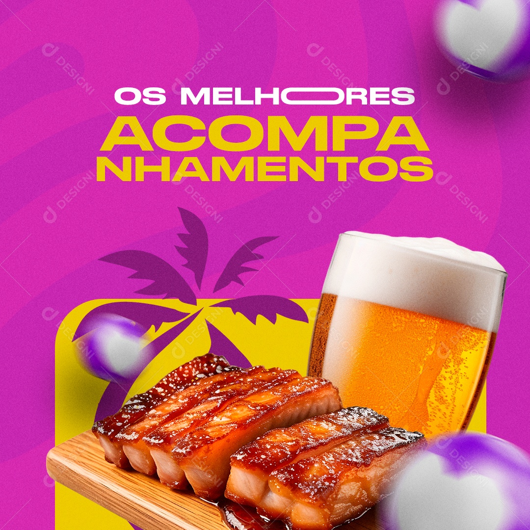 Cervejaria Os Melhores Acompanhamentos Social Media PSD Editável
