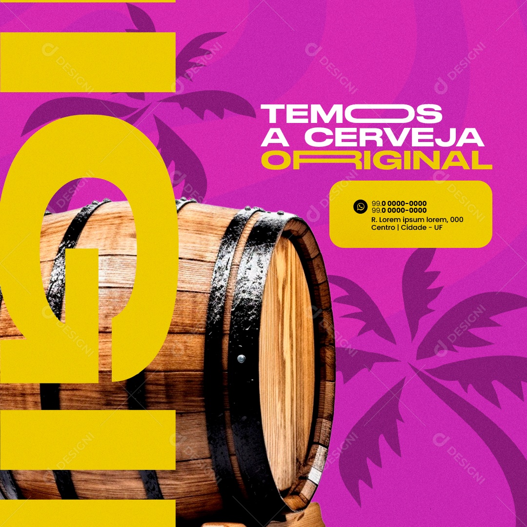 Cervejaria Temos a Cerveja Original Social Media PSD Editável