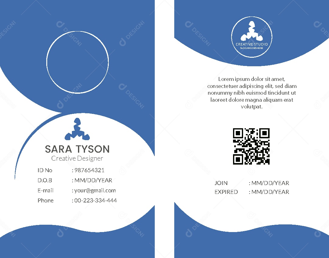 Modelo de Cartão de Identificação Ilustração Vetor EPS