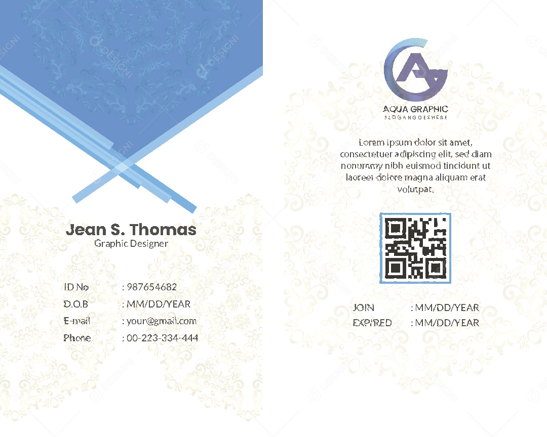 Modelo de Cartão de Identificação Ilustração Vetor EPS