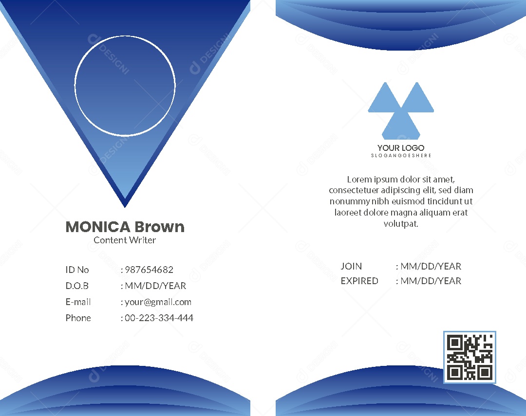 Modelo de Cartão de Identificação Ilustração Vetor EPS