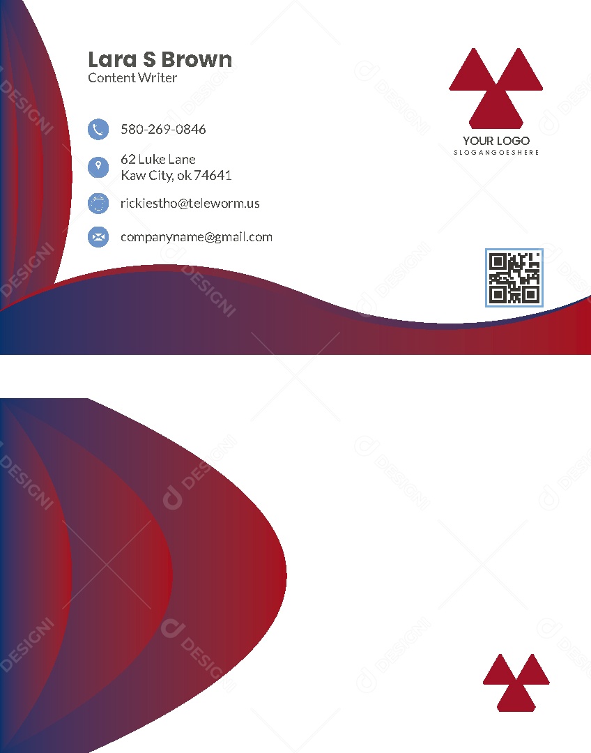 Modelo de Cartão de Visita Vetor EPS Editável