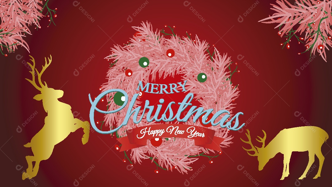 Feliz Natal e Feliz Ano Novo Ilustração Vetor EPS