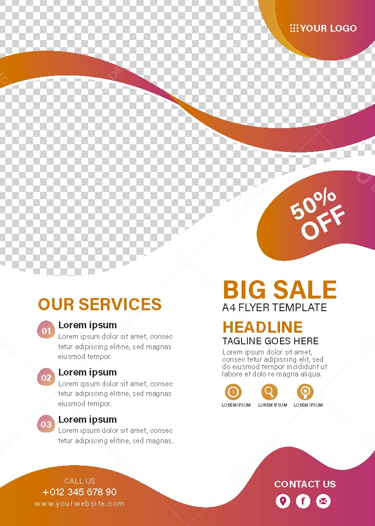 Modelo de Folheto Promocional Vetor EPS Editável