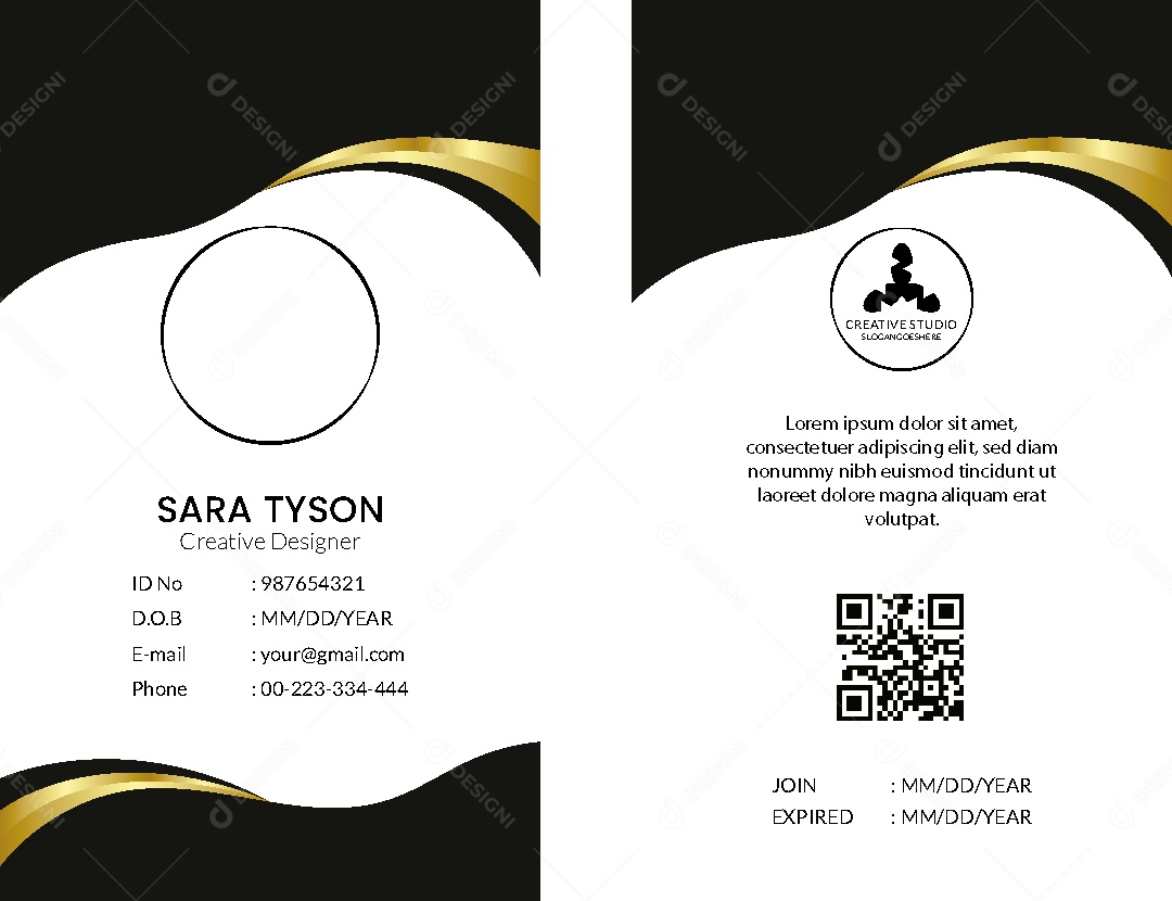 Modelo de Cartão de Identificação Ilustração Vetor EPS