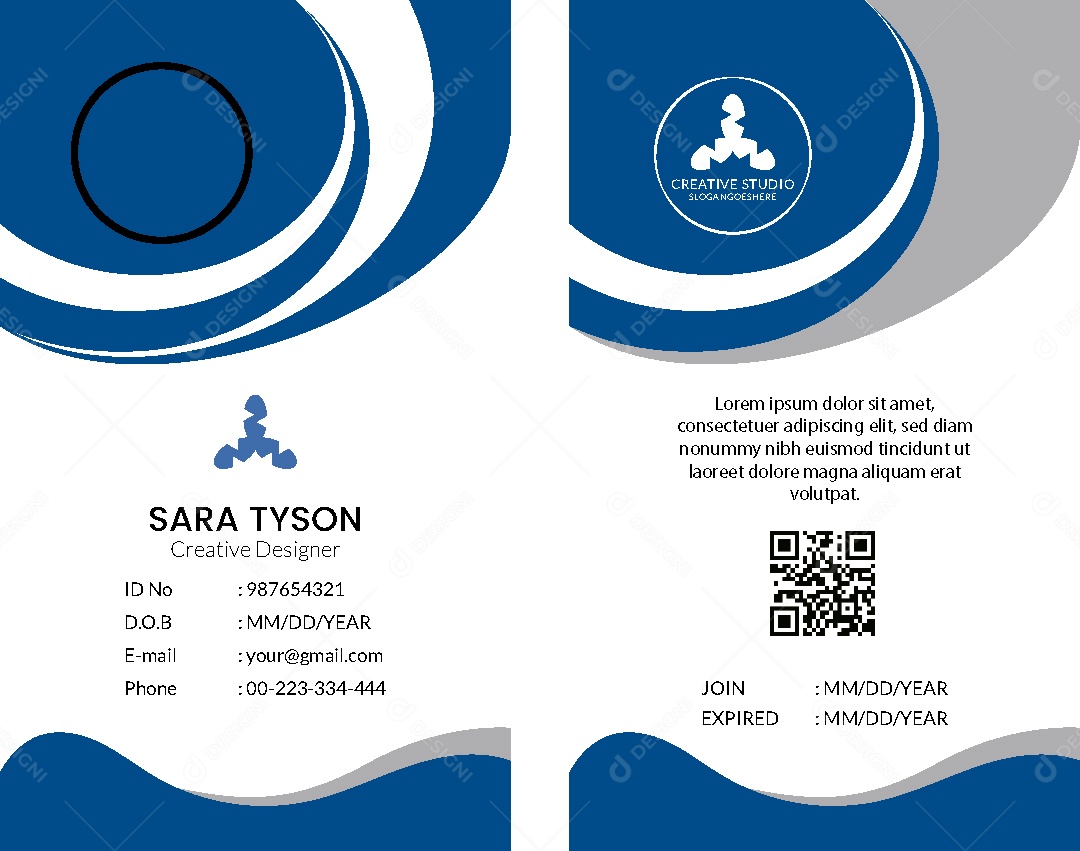 Modelo de Cartão de Identificação Ilustração Vetor EPS