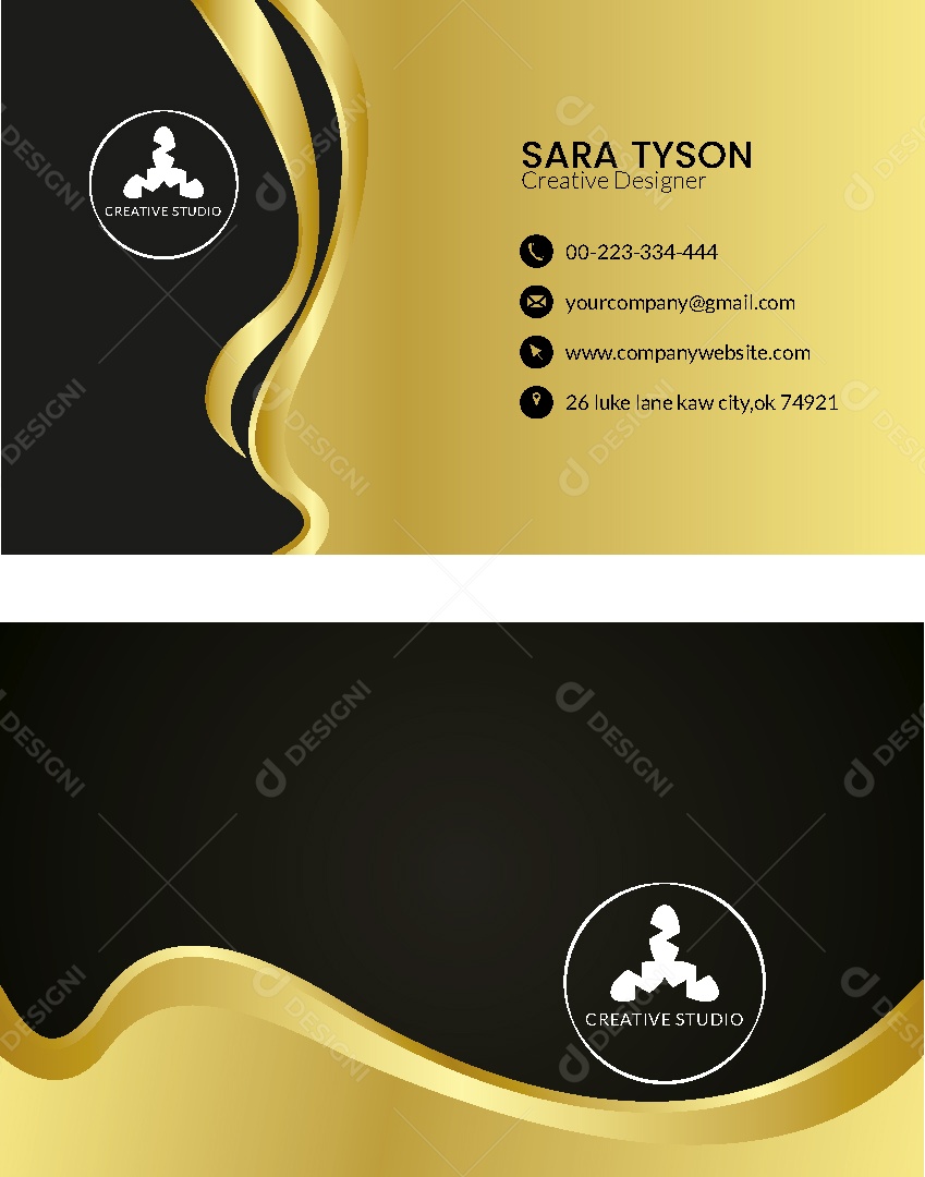 Modelo de Cartão de Visita Ilustração Vetor EPS