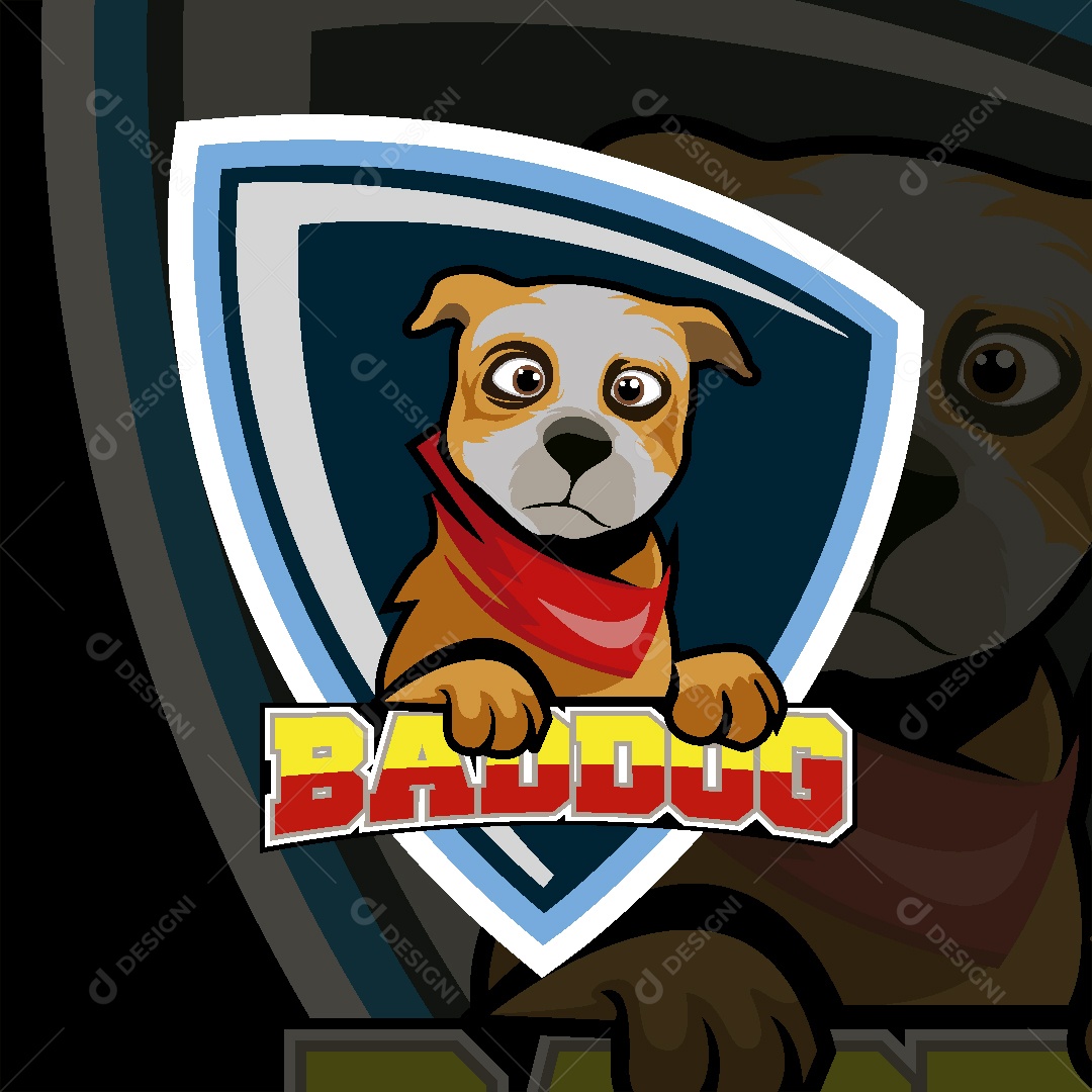 Modelo de Logo com Mascote Ilustração Vetor EPS