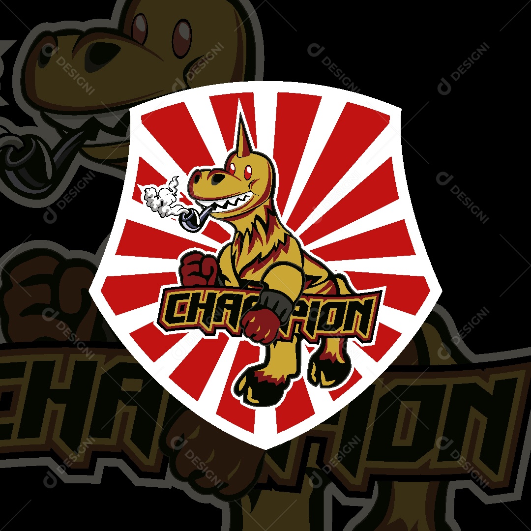 Modelo de Logo com Mascote Ilustração Vetor EPS