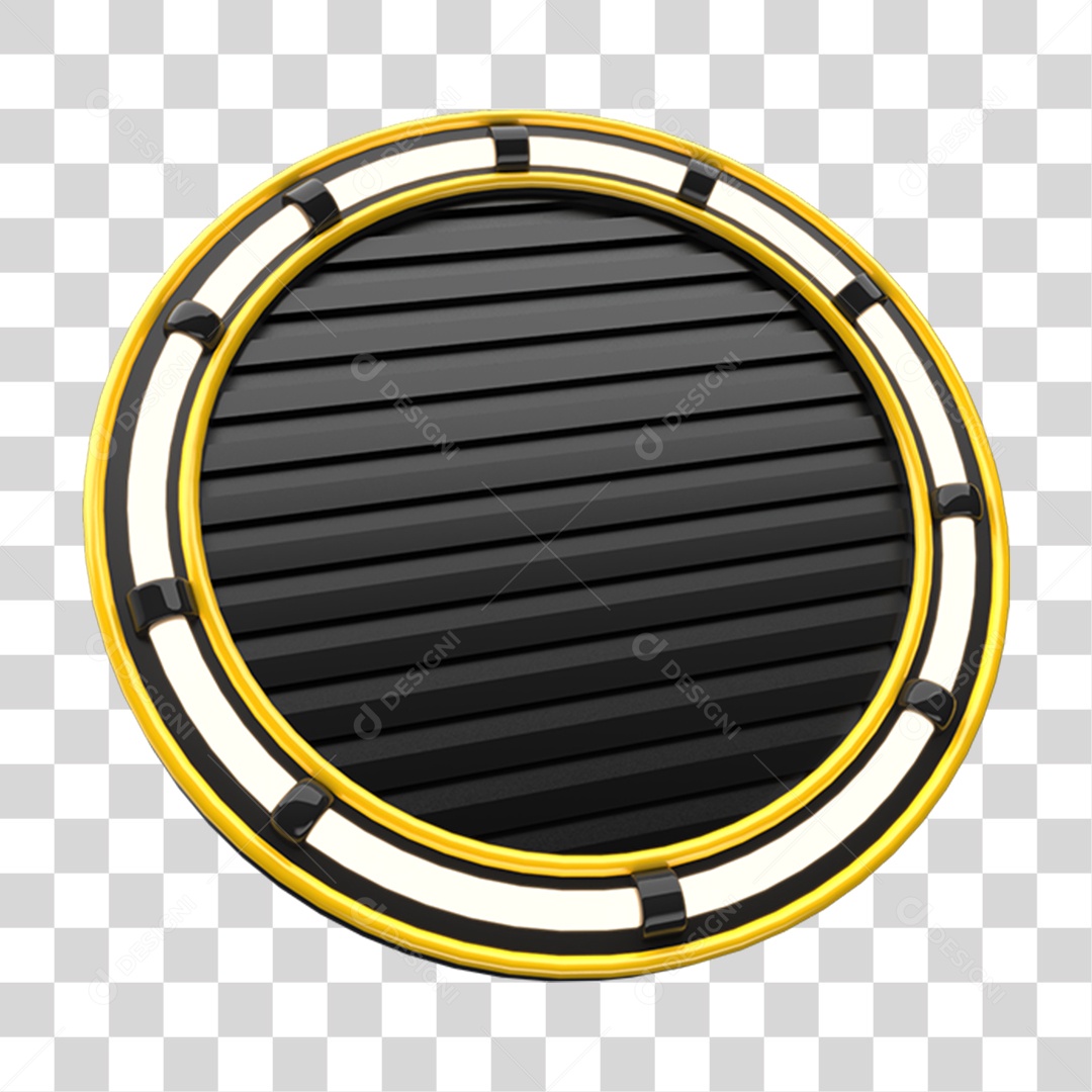 Painel de Metal Redondo PNG Transparente