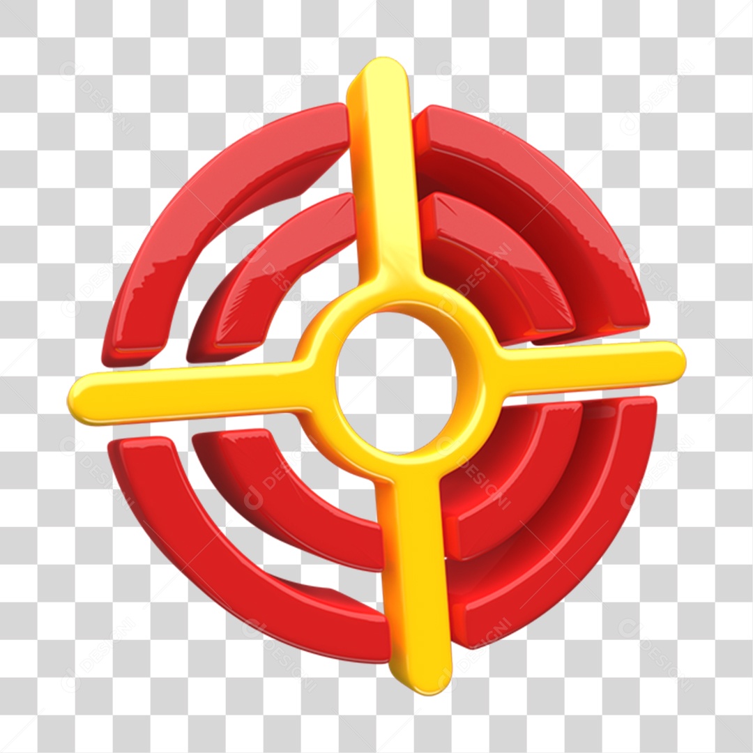 Elemento 3D Alvo Foco PNG Transparente