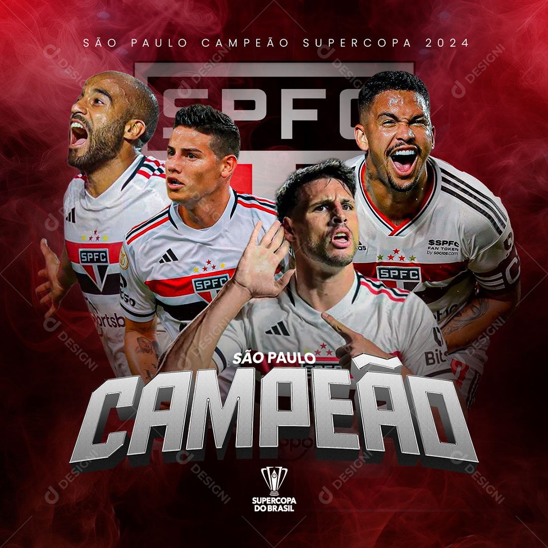 Social Media Jogo Super Copa do Brasil São Paulo PSD Editável