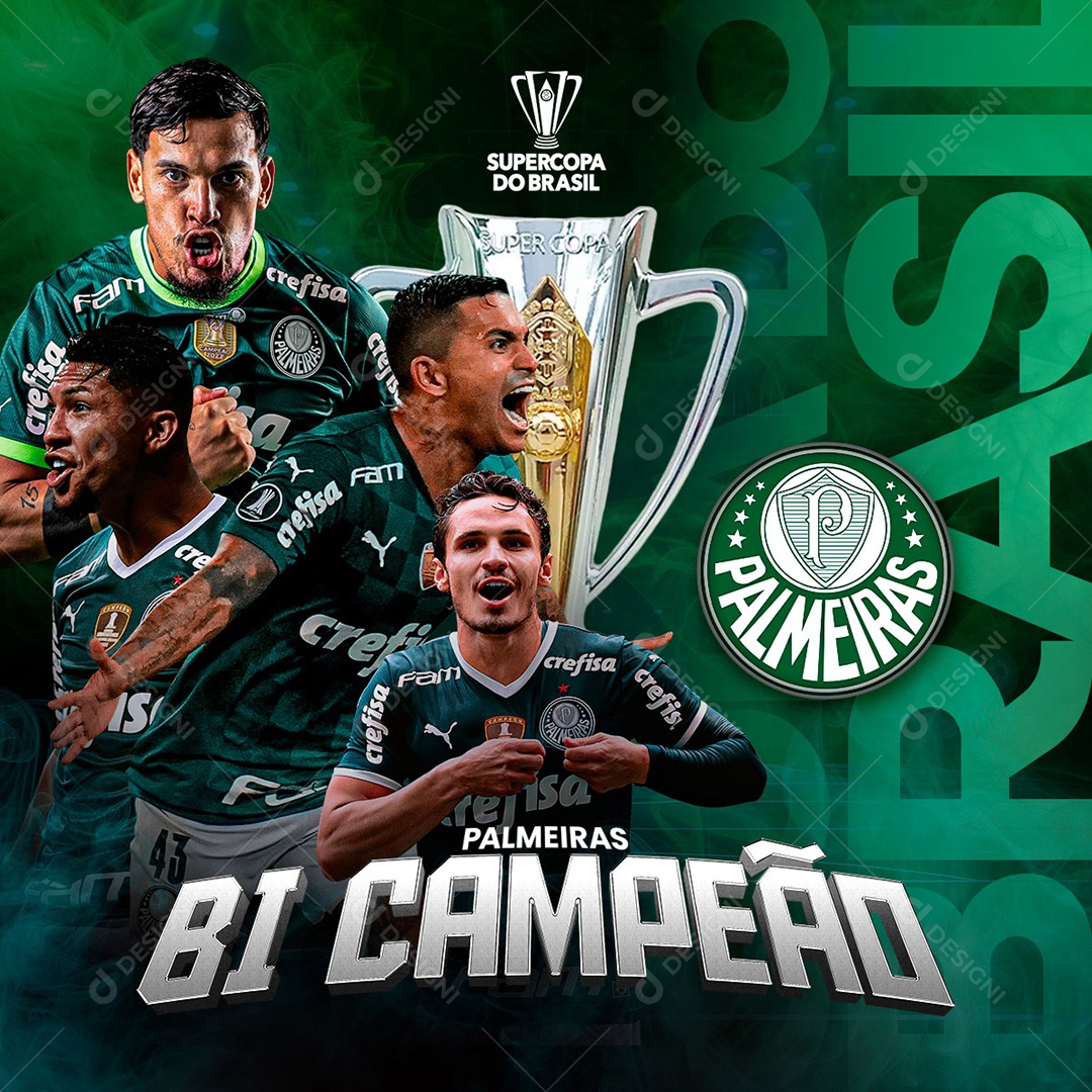 Futebol Supercopa Do Brasil Palmeiras Social Media PSD Editável