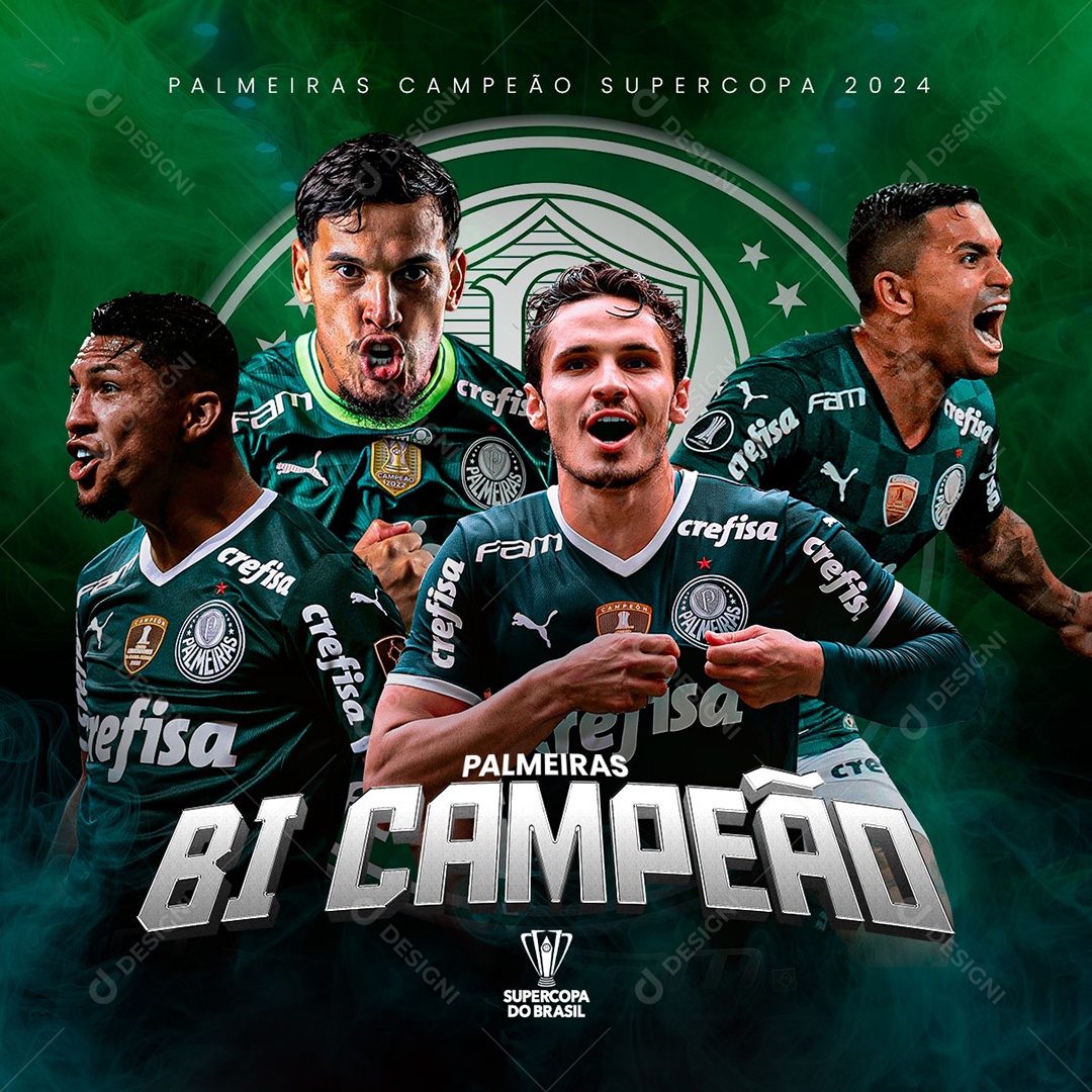 Futebol Supercopa Do Brasil Palmeiras Social Media PSD Editável