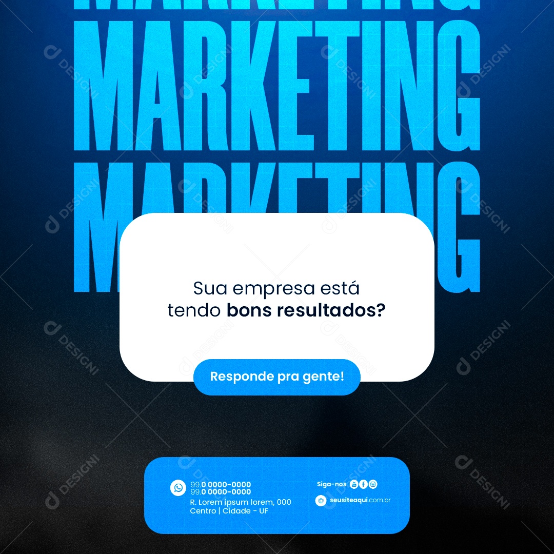 Marketing Digital Sua empresa está tendo bons resultados Social Media PSD Editável