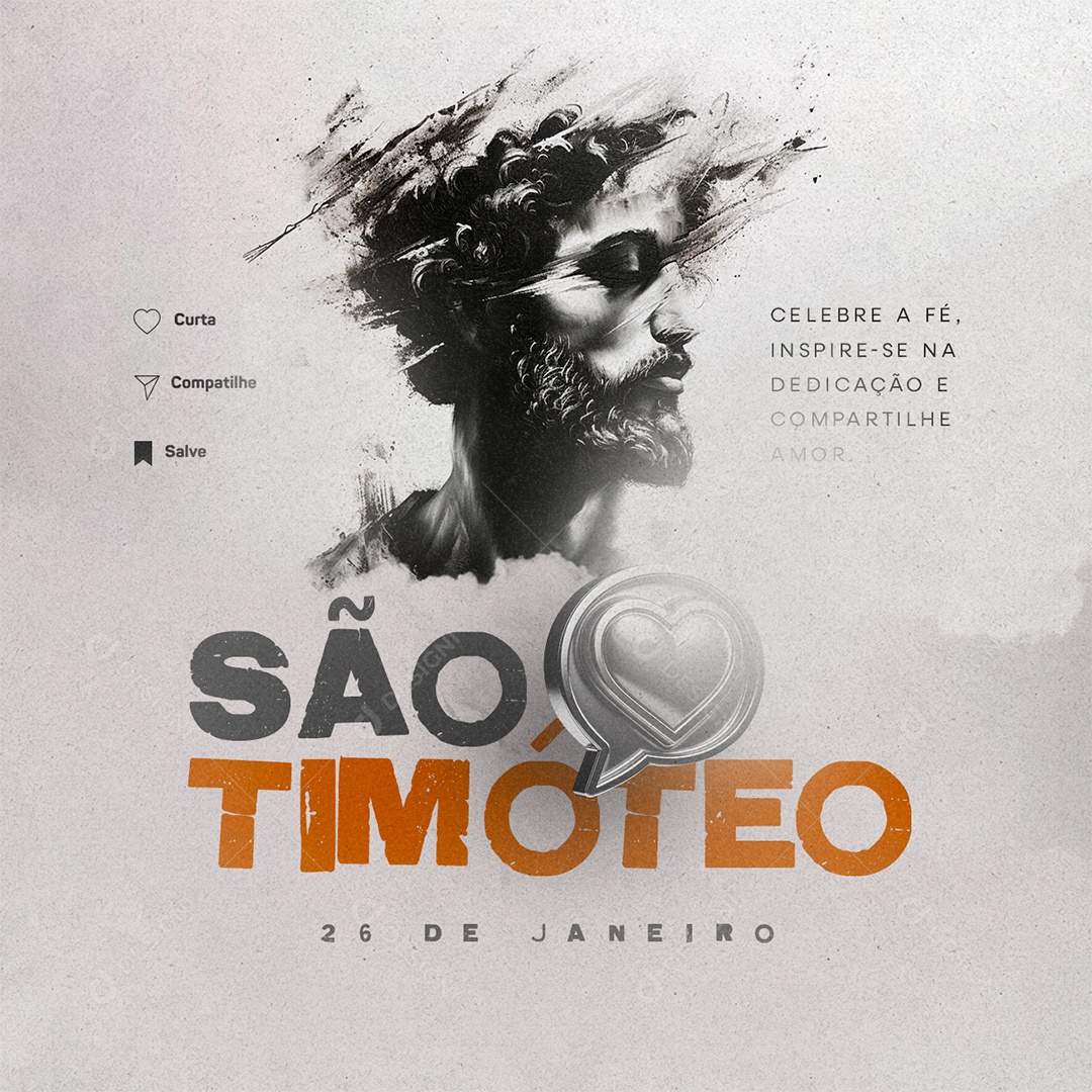Dia de São Timóteo 26 De Janeiro Celebre a Fé Inspire se Social Media PSD Editável