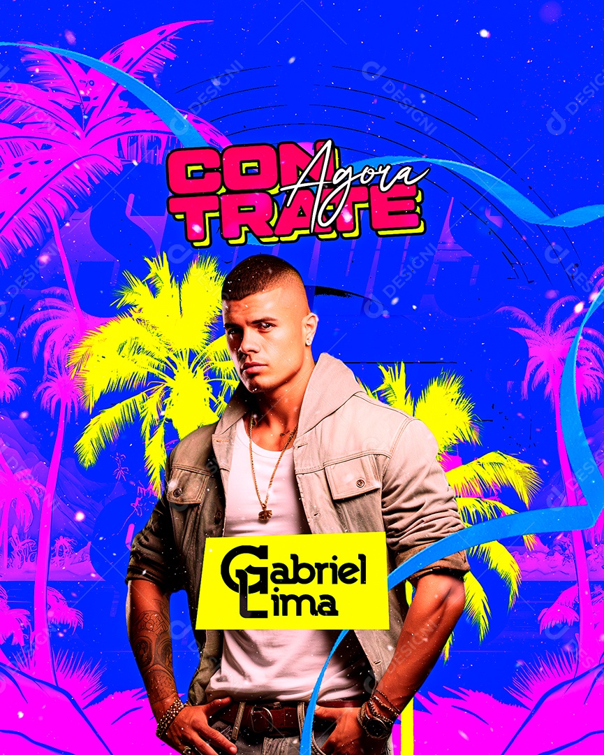 Flyer Carnaval Contrate Agora Gabriel Lima Social Media PSD Editável