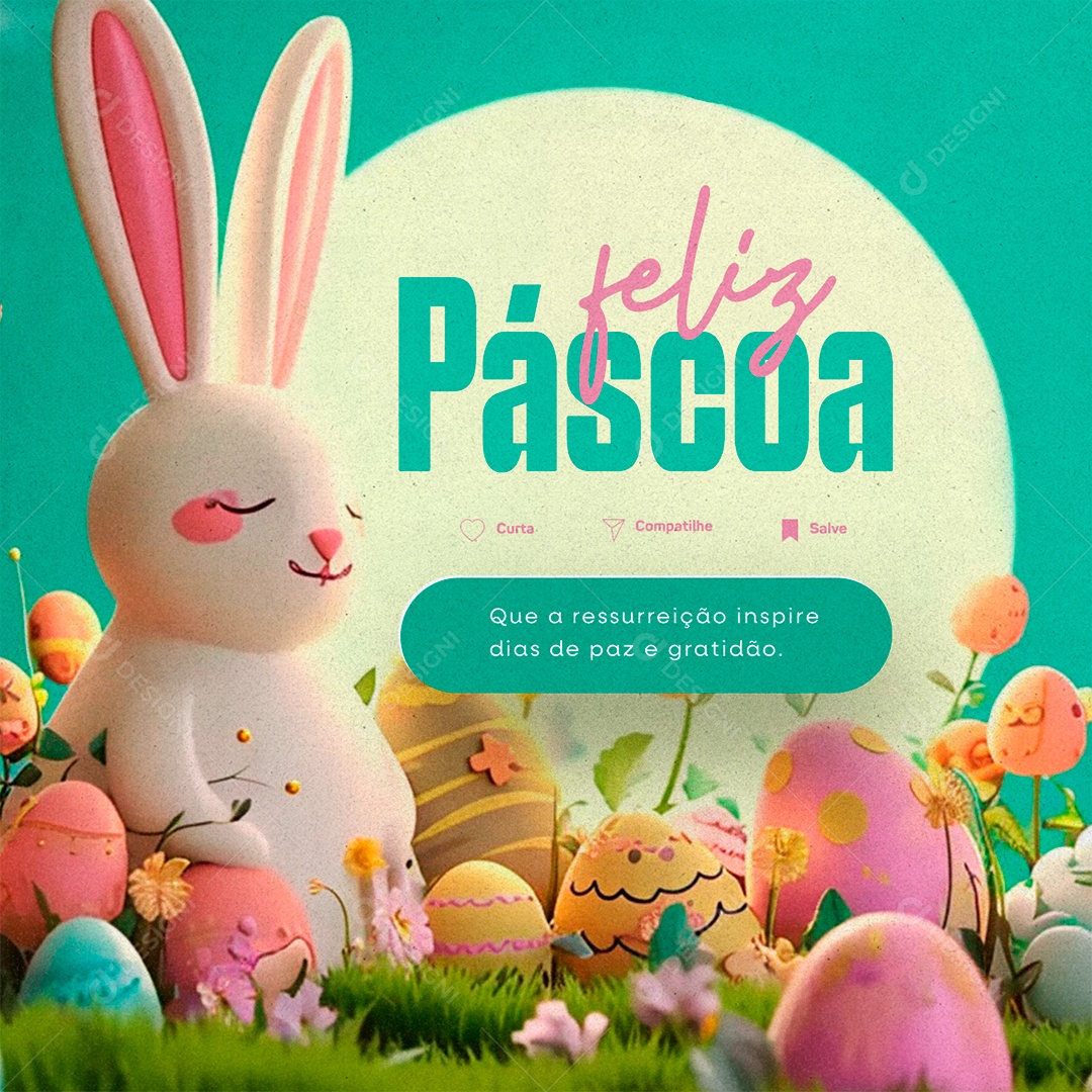 Feliz Páscoa Que a ressureição inspire dias de paz e gratidão Social Media PSD Editável