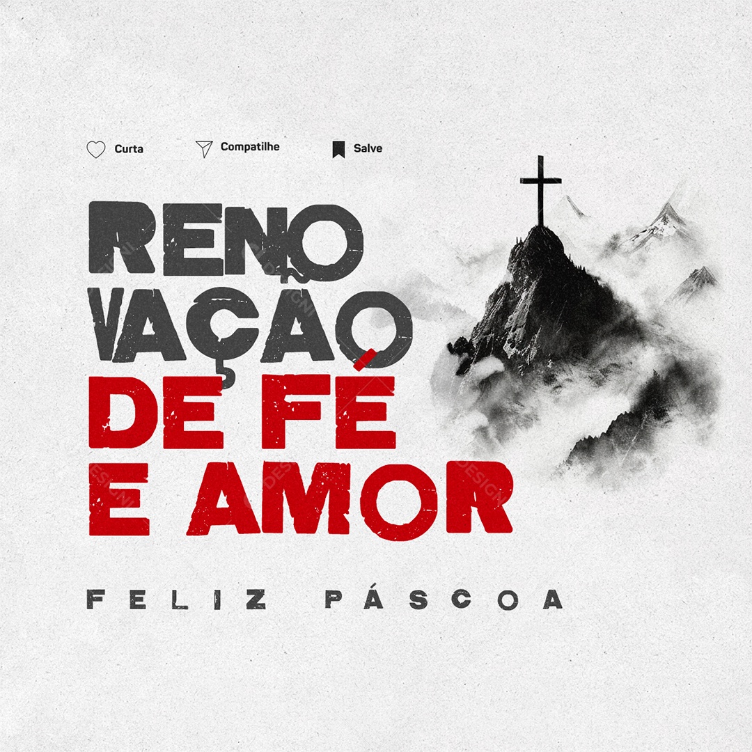 Feliz Páscoa Renovação de Fé e Amor Social Media PSD Editável
