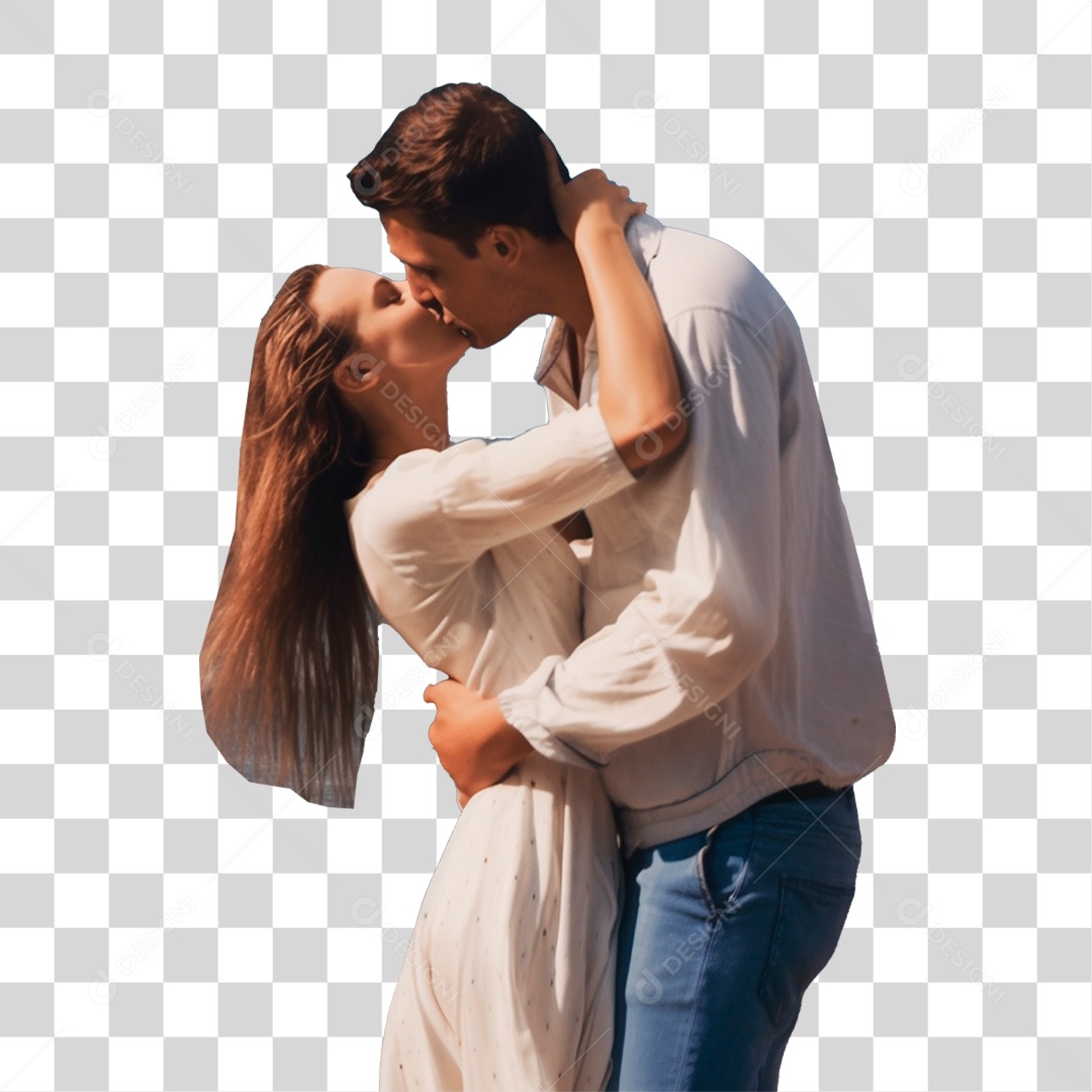 Casal se Beijando PNG Transparente