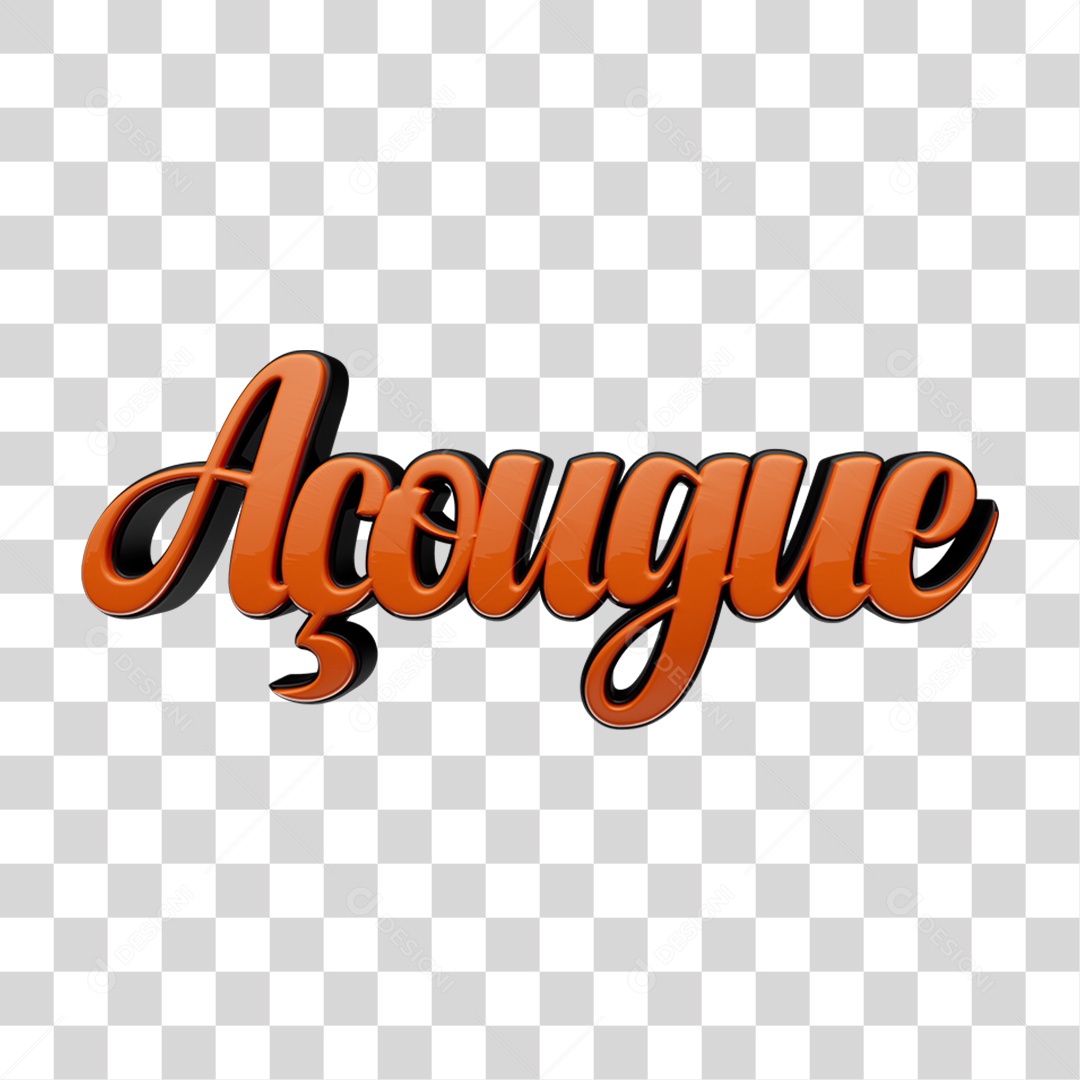 Texto 3D Açougue PNG Transparente
