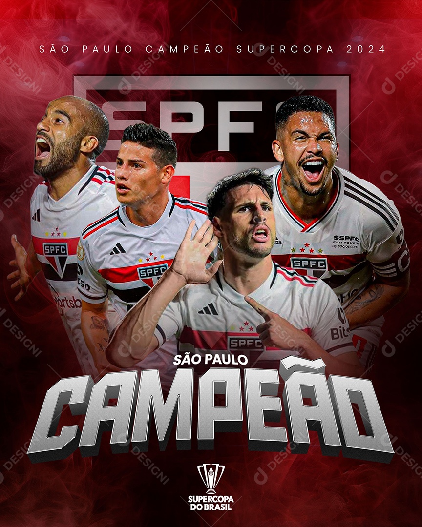 Supercopa Do Brasil São Paulo Social Media PSD Editável