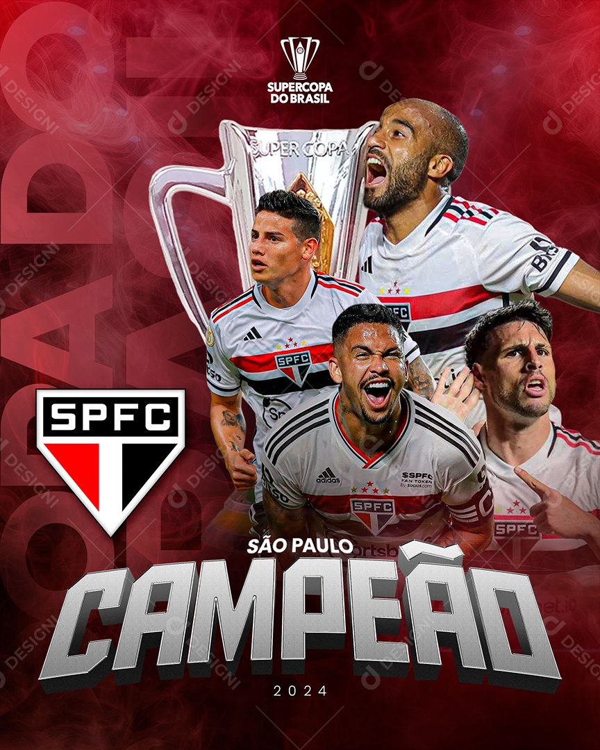 Supercopa Do Brasil São Paulo Social Media PSD Editável