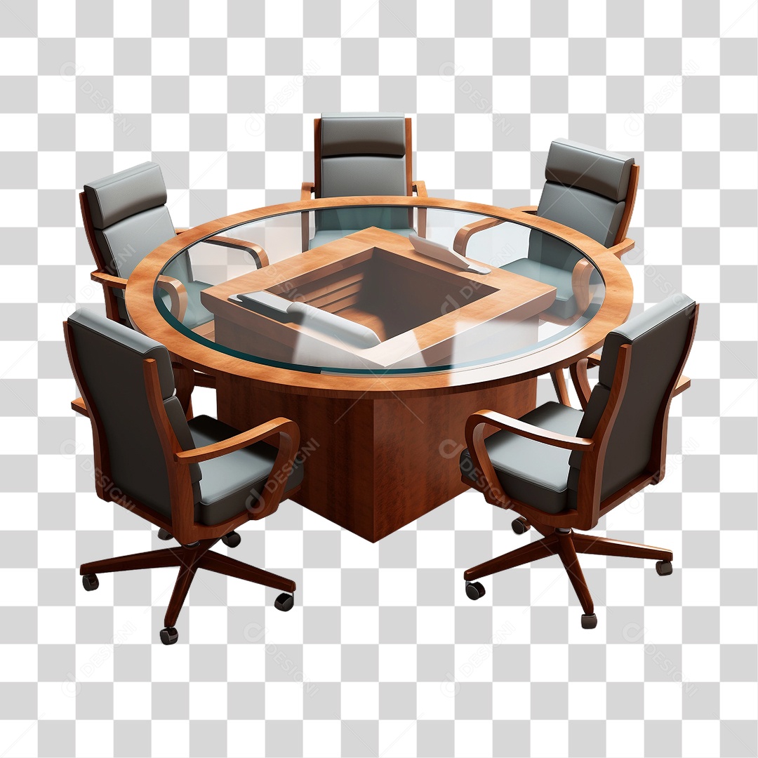 Mesa e Cadeiras Escritório PNG Transparente