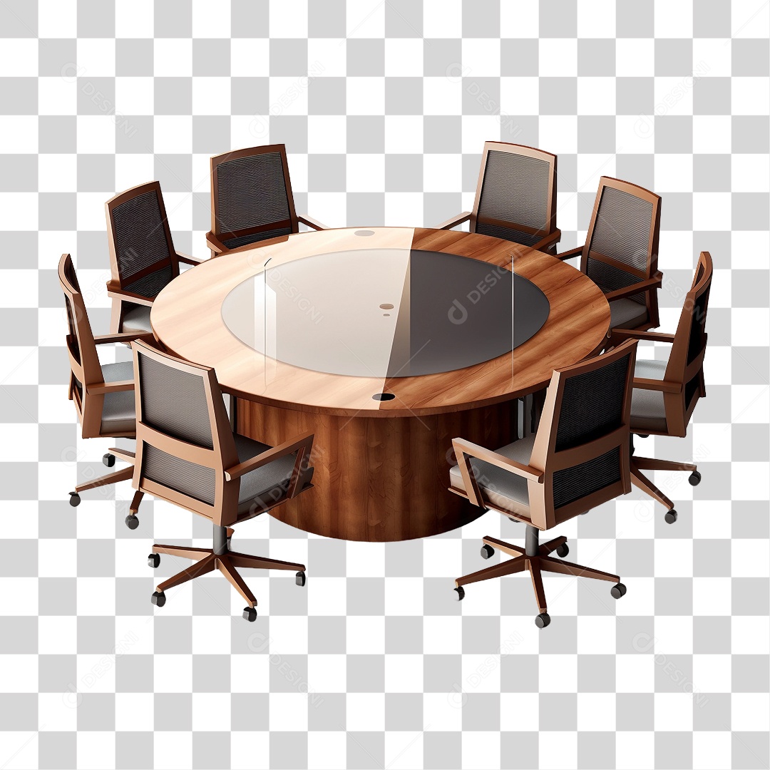 Mesa e Cadeiras Escritório PNG Transparente