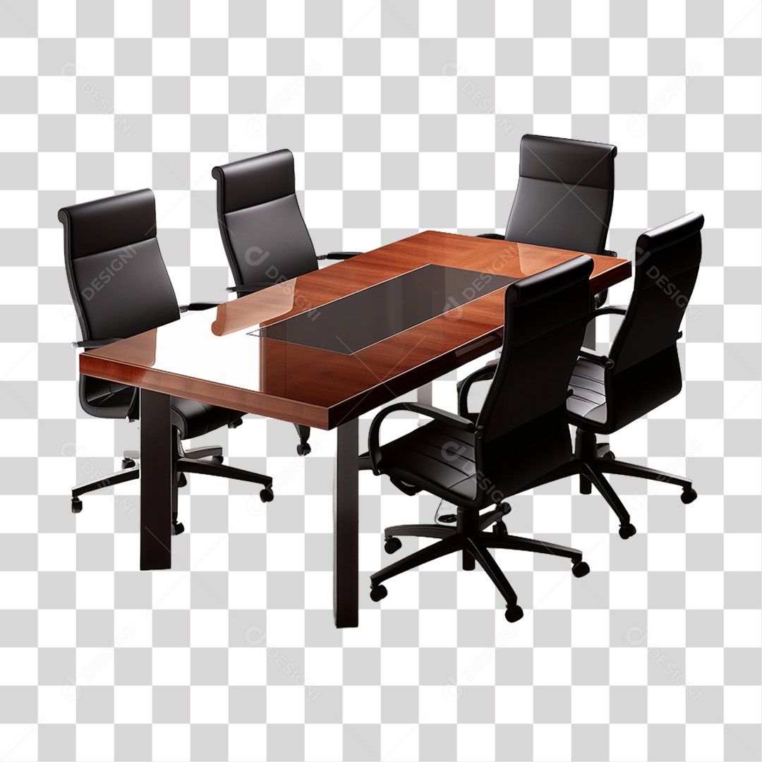 Mesa e Cadeiras Escritório PNG Transparente