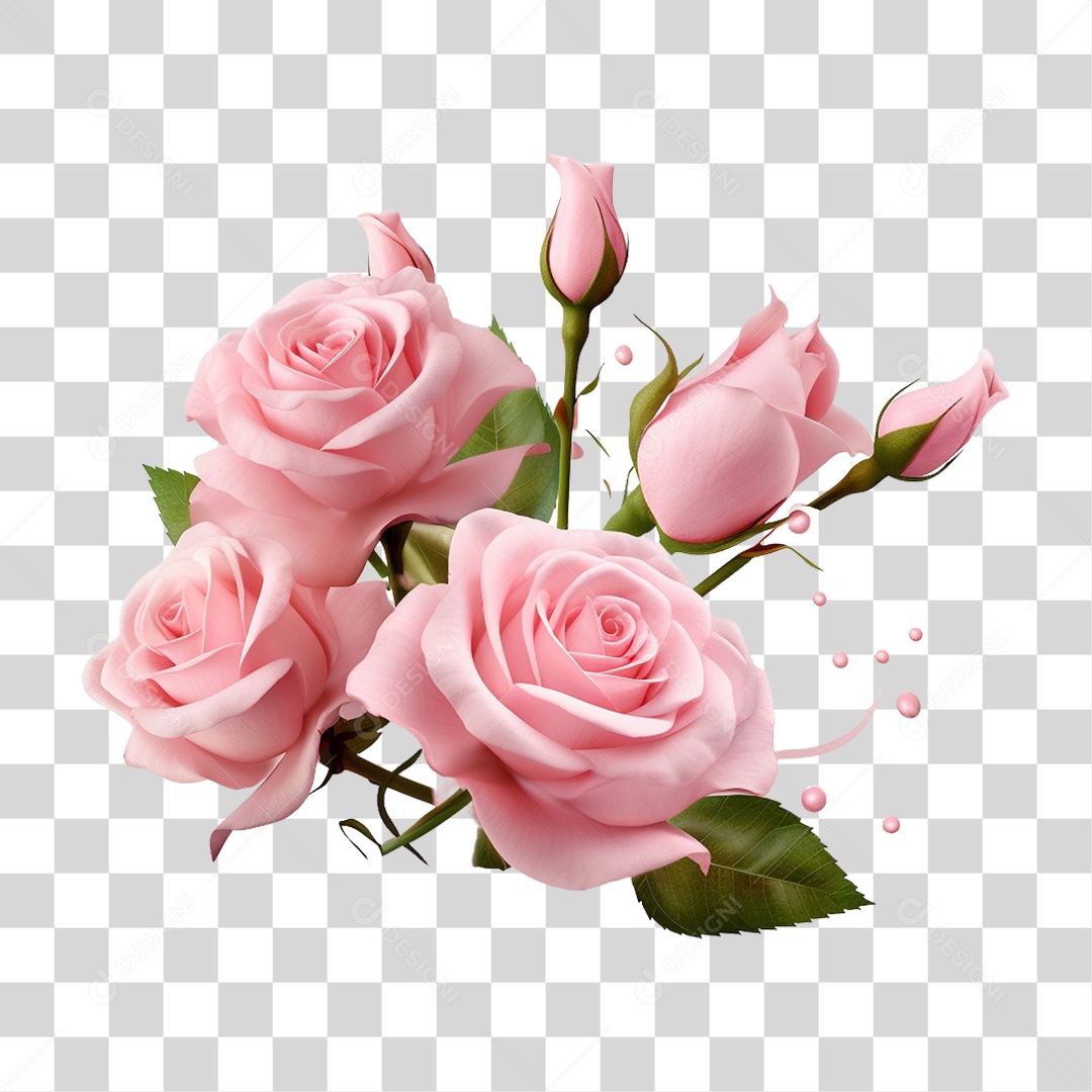 Flores Rosas PNG Transparente