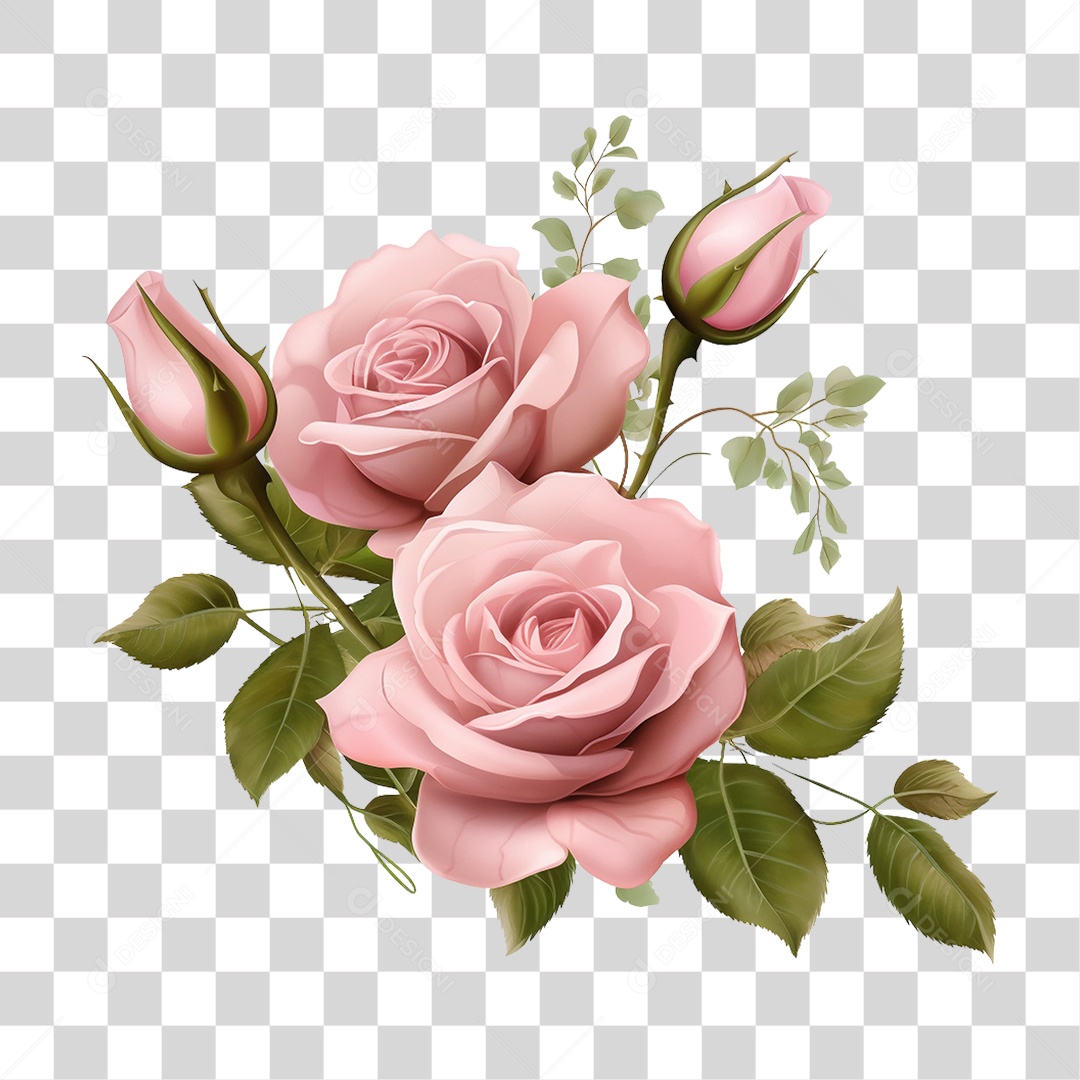 Flores Rosas PNG Transparente
