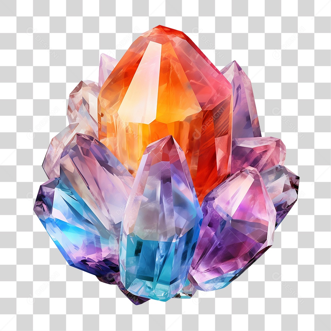 Cristal Colorido PNG Transparente