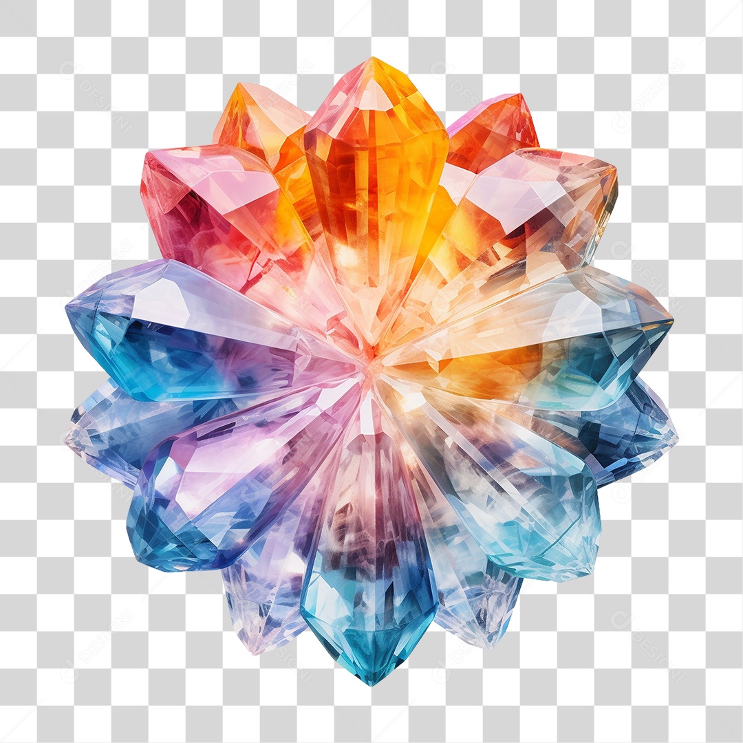 Cristal Colorido PNG Transparente