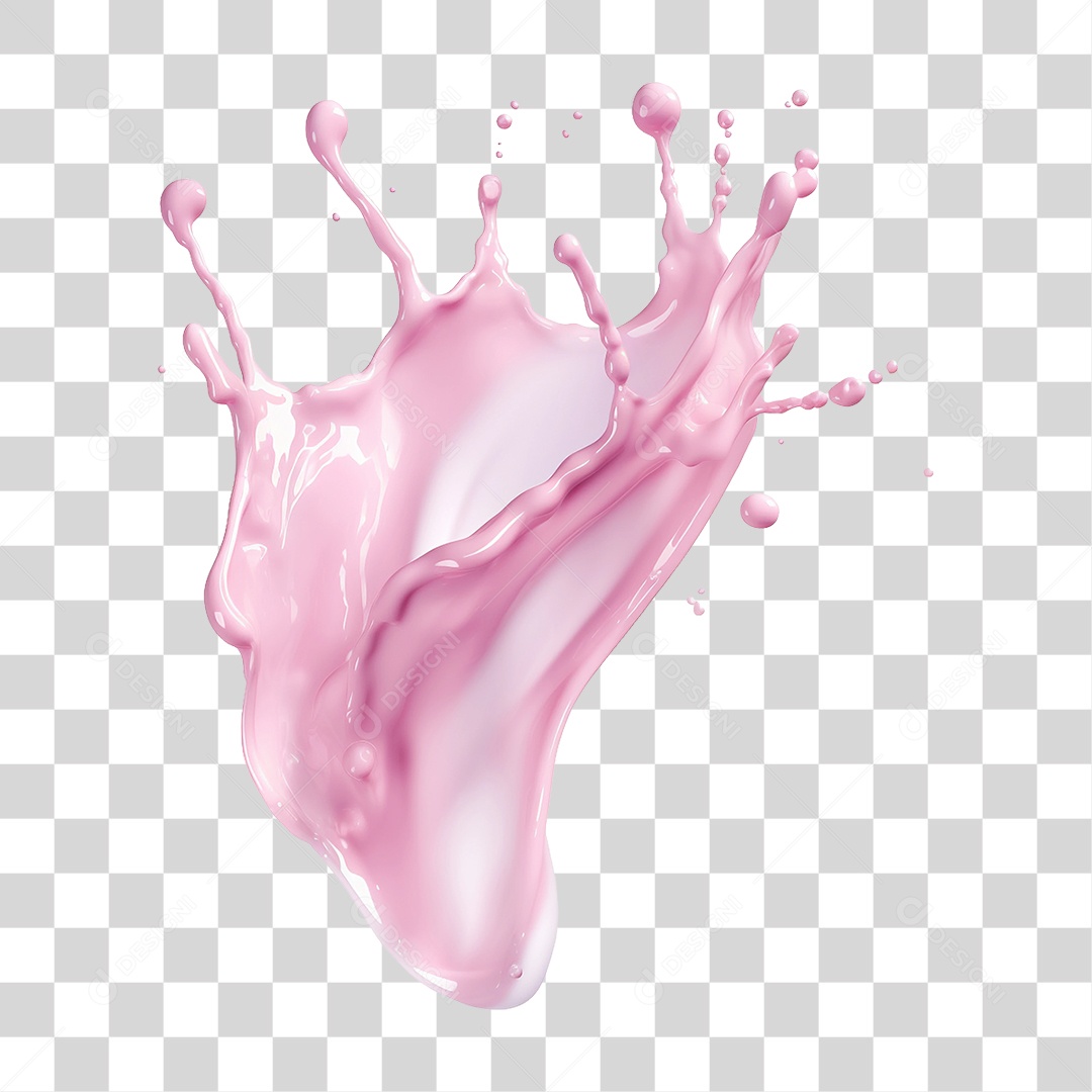 Splash de Morango Calda Doce Líquido  PNG Transparente