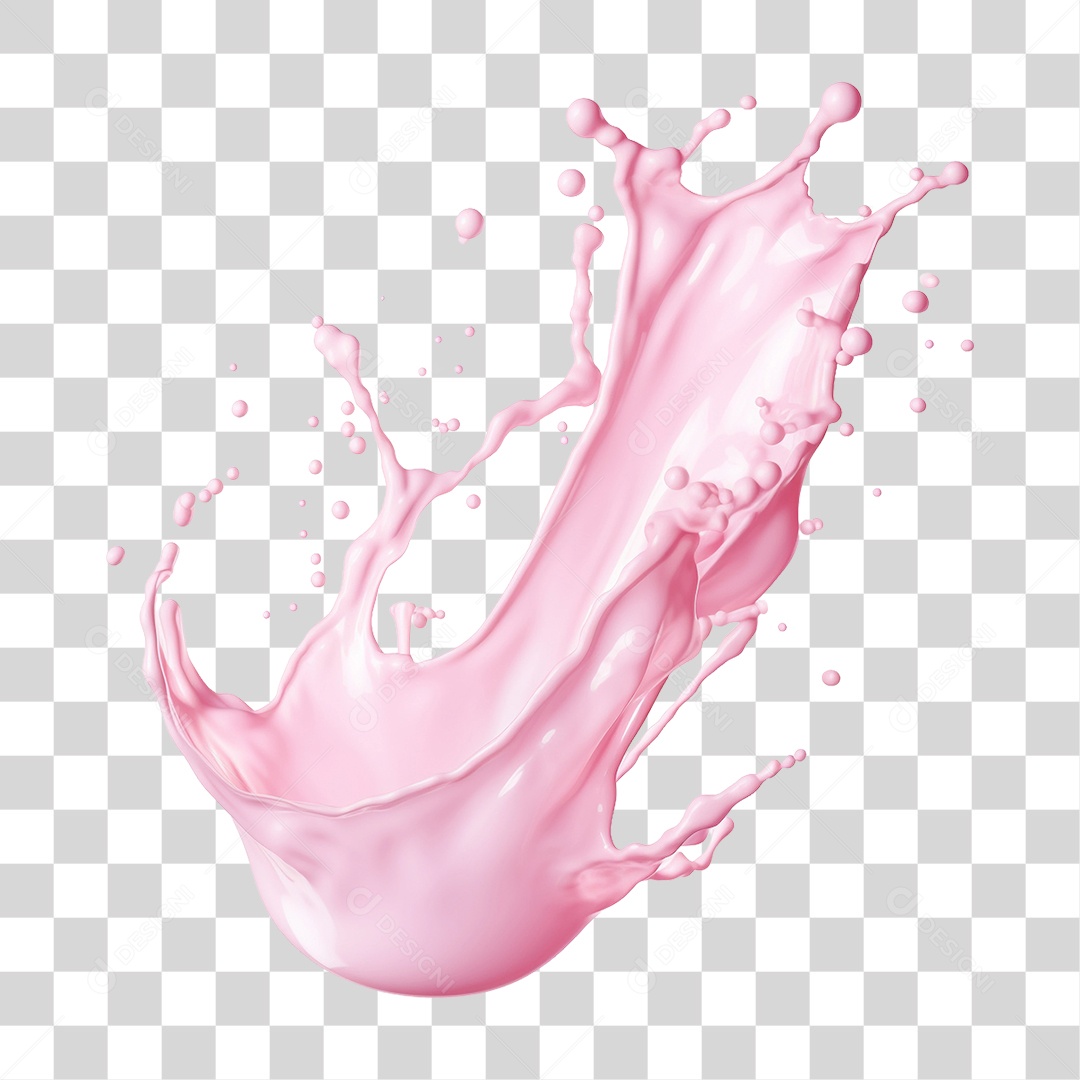 Splash de Morango PNG Transparente