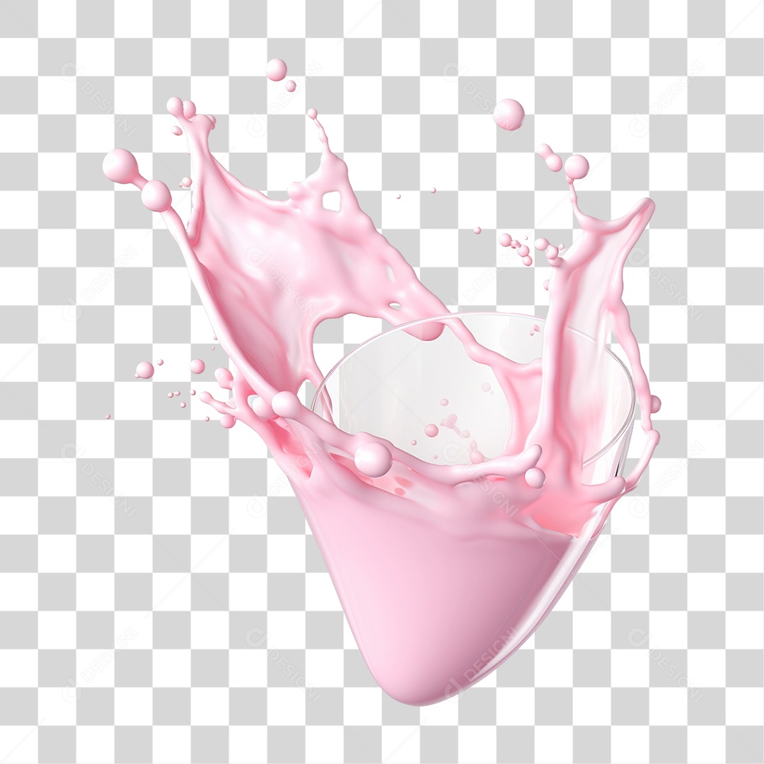 Splash de Morango PNG Transparente