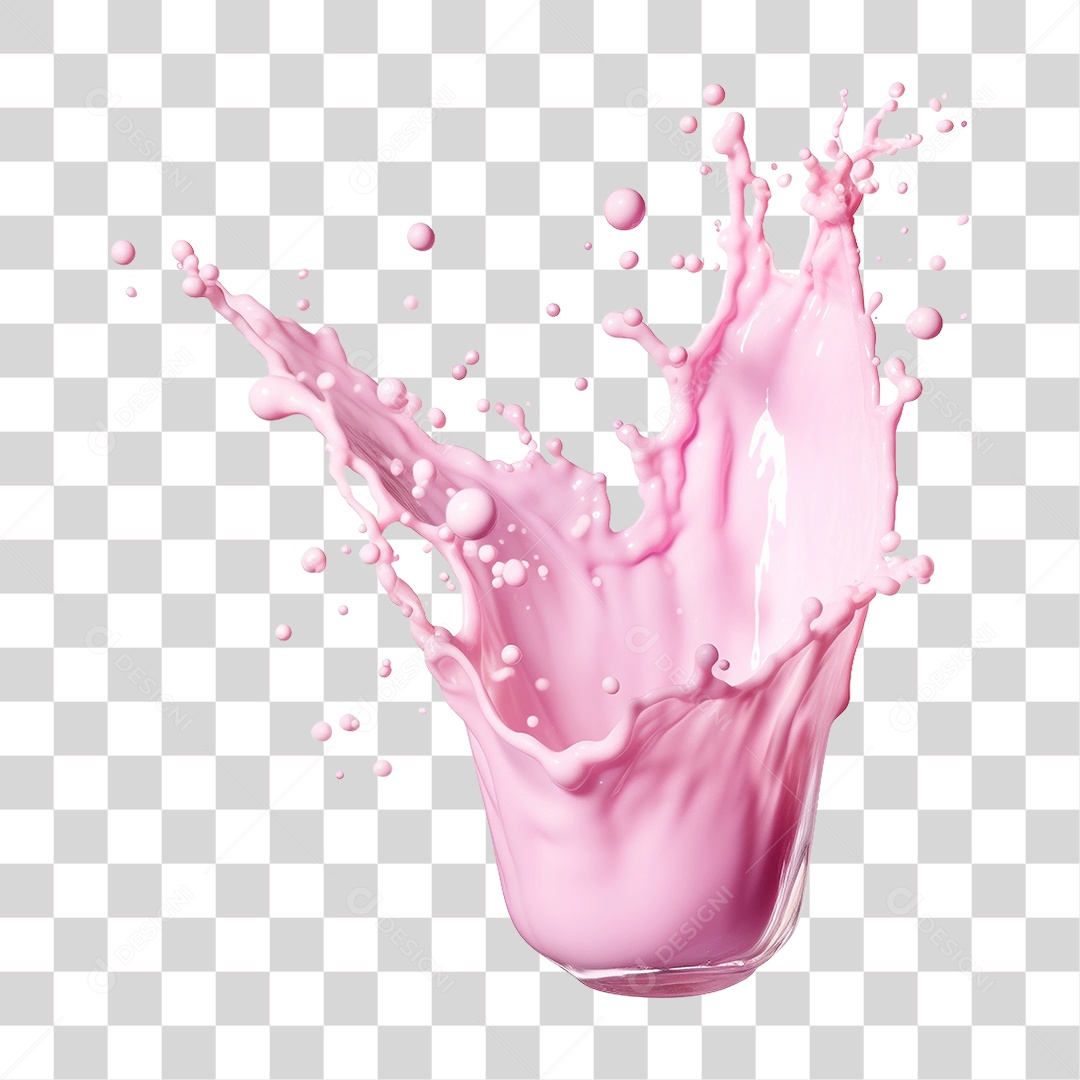 Splash de Morango PNG Transparente