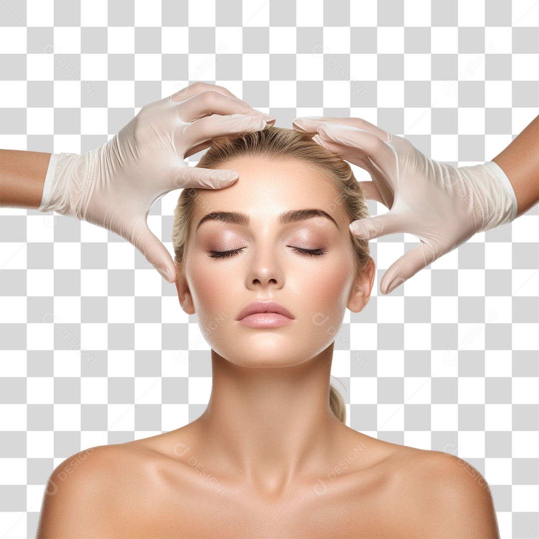 Garota Recebendo Injeção de Botox PNG Transparente