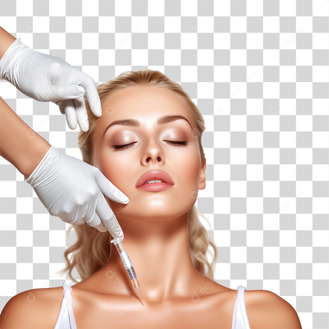 Garota Recebendo Injeção de Botox Estética Procedimento PNG Transparente